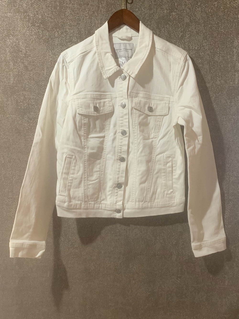 White Denim Jean Jacket - Button-Front